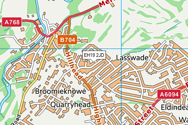 EH19 2JD map - OS VectorMap District (Ordnance Survey) EH19 2JD map - OS VectorMap District (Ordnance Survey)