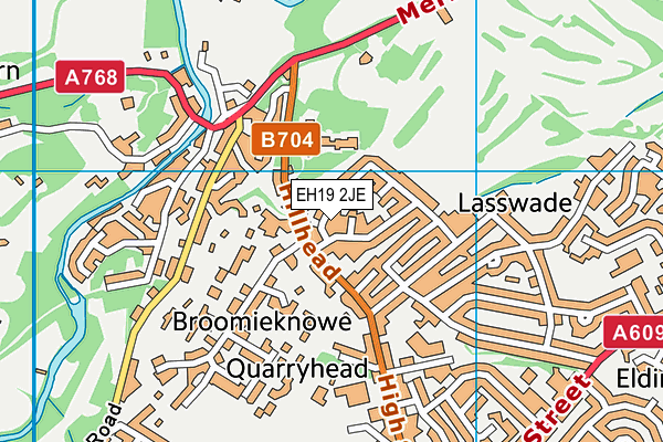 EH19 2JE map - OS VectorMap District (Ordnance Survey) EH19 2JE map - OS VectorMap District (Ordnance Survey)