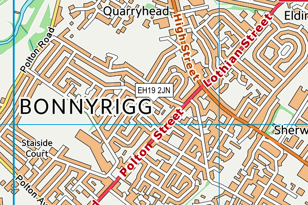 EH19 2JN map - OS VectorMap District (Ordnance Survey) EH19 2JN map - OS VectorMap District (Ordnance Survey)