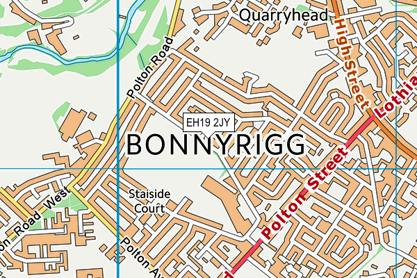 EH19 2JY map - OS VectorMap District (Ordnance Survey) EH19 2JY map - OS VectorMap District (Ordnance Survey)