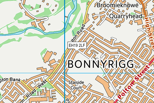 EH19 2LF map - OS VectorMap District (Ordnance Survey) EH19 2LF map - OS VectorMap District (Ordnance Survey)