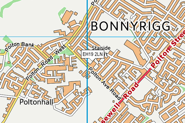 EH19 2LN map - OS VectorMap District (Ordnance Survey) EH19 2LN map - OS VectorMap District (Ordnance Survey)