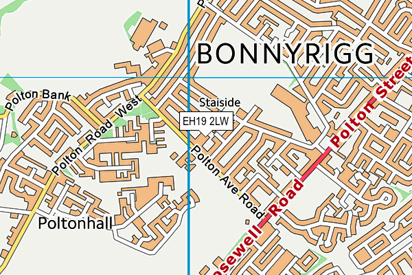 EH19 2LW map - OS VectorMap District (Ordnance Survey) EH19 2LW map - OS VectorMap District (Ordnance Survey)