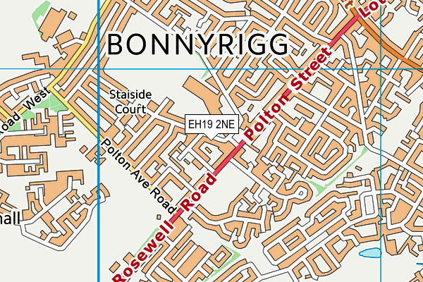 EH19 2NE map - OS VectorMap District (Ordnance Survey) EH19 2NE map - OS VectorMap District (Ordnance Survey)