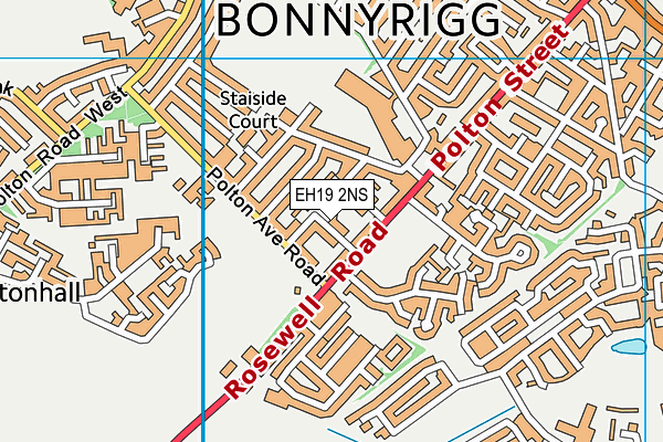 EH19 2NS map - OS VectorMap District (Ordnance Survey)