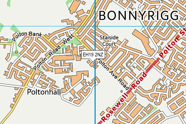 EH19 2NZ map - OS VectorMap District (Ordnance Survey) EH19 2NZ map - OS VectorMap District (Ordnance Survey)