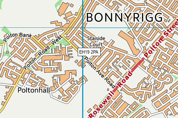 EH19 2PA map - OS VectorMap District (Ordnance Survey) EH19 2PA map - OS VectorMap District (Ordnance Survey)