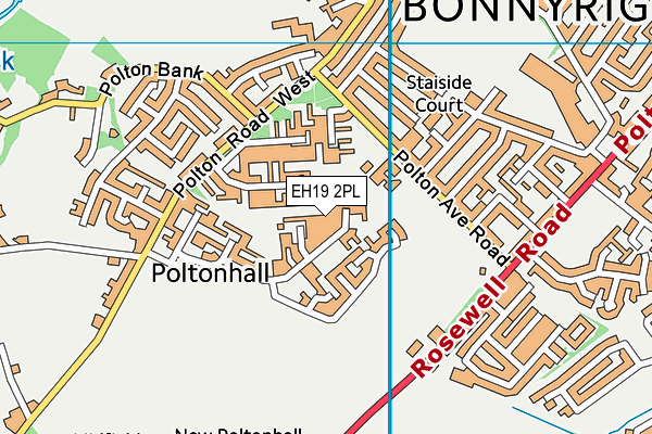 EH19 2PL map - OS VectorMap District (Ordnance Survey)