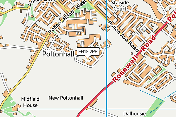 EH19 2PP map - OS VectorMap District (Ordnance Survey) EH19 2PP map - OS VectorMap District (Ordnance Survey)