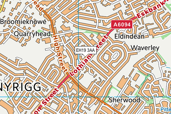EH19 3AA map - OS VectorMap District (Ordnance Survey) EH19 3AA map - OS VectorMap District (Ordnance Survey)