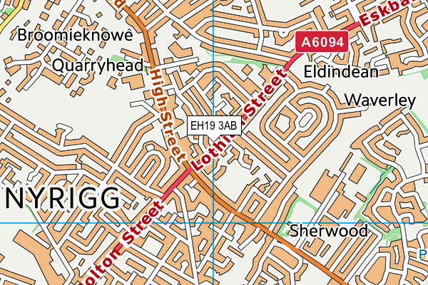 EH19 3AB map - OS VectorMap District (Ordnance Survey) EH19 3AB map - OS VectorMap District (Ordnance Survey)