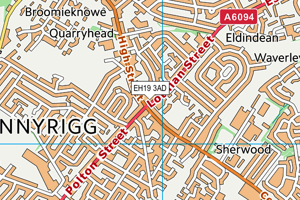 EH19 3AD map - OS VectorMap District (Ordnance Survey) EH19 3AD map - OS VectorMap District (Ordnance Survey)