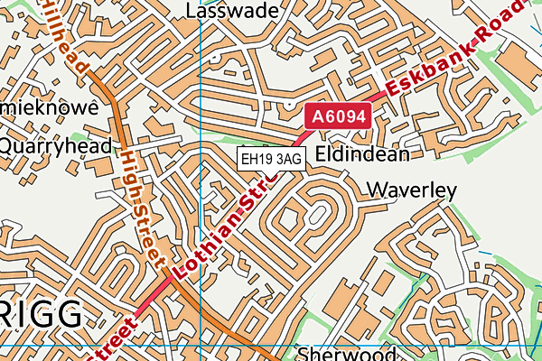 EH19 3AG map - OS VectorMap District (Ordnance Survey) EH19 3AG map - OS VectorMap District (Ordnance Survey)