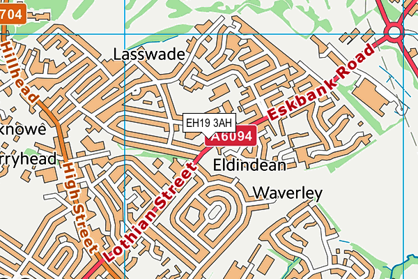 EH19 3AH map - OS VectorMap District (Ordnance Survey) EH19 3AH map - OS VectorMap District (Ordnance Survey)