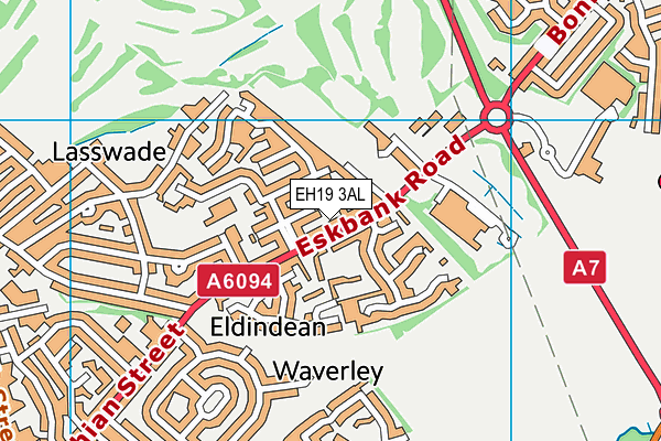 EH19 3AL map - OS VectorMap District (Ordnance Survey) EH19 3AL map - OS VectorMap District (Ordnance Survey)