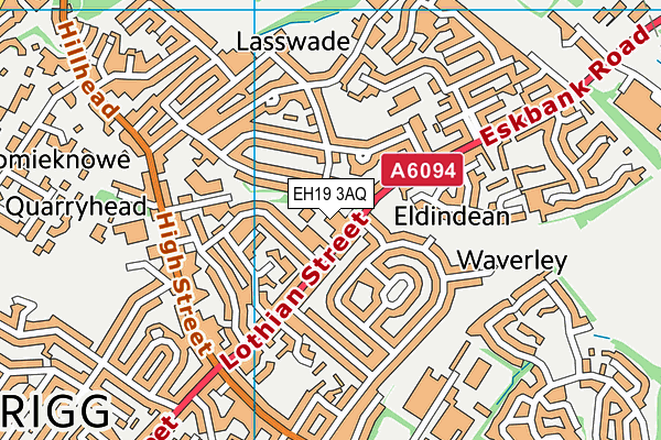 EH19 3AQ map - OS VectorMap District (Ordnance Survey) EH19 3AQ map - OS VectorMap District (Ordnance Survey)