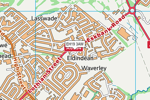 EH19 3AW map - OS VectorMap District (Ordnance Survey) EH19 3AW map - OS VectorMap District (Ordnance Survey)