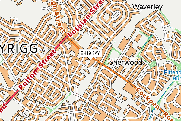 EH19 3AY map - OS VectorMap District (Ordnance Survey) EH19 3AY map - OS VectorMap District (Ordnance Survey)