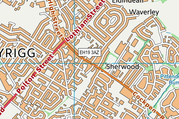 EH19 3AZ map - OS VectorMap District (Ordnance Survey) EH19 3AZ map - OS VectorMap District (Ordnance Survey)