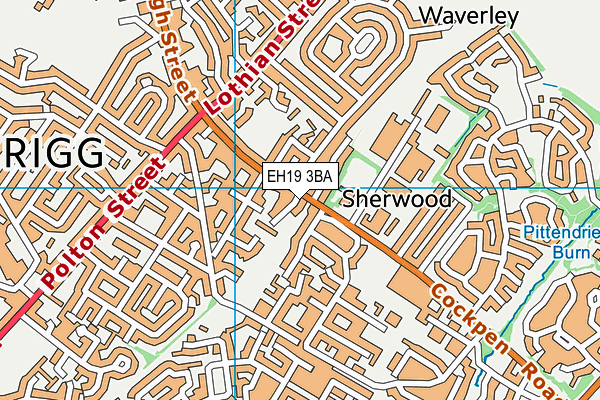 EH19 3BA map - OS VectorMap District (Ordnance Survey) EH19 3BA map - OS VectorMap District (Ordnance Survey)