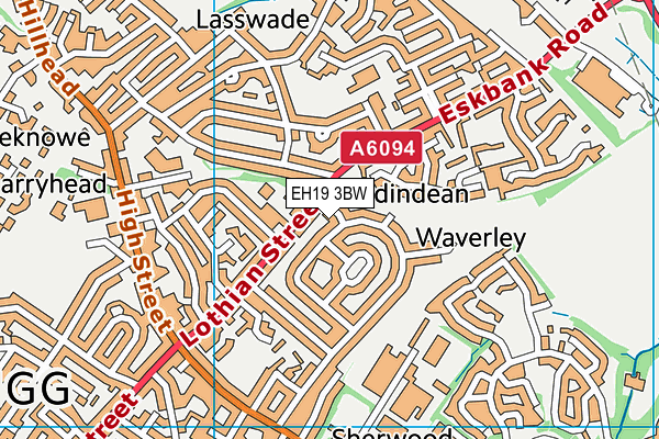 EH19 3BW map - OS VectorMap District (Ordnance Survey) EH19 3BW map - OS VectorMap District (Ordnance Survey)