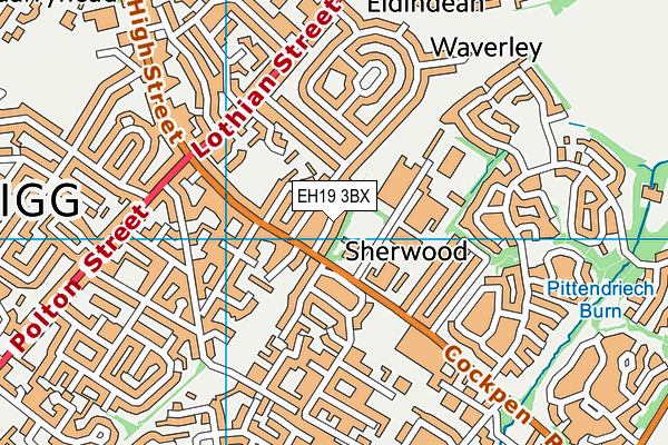 EH19 3BX map - OS VectorMap District (Ordnance Survey) EH19 3BX map - OS VectorMap District (Ordnance Survey)