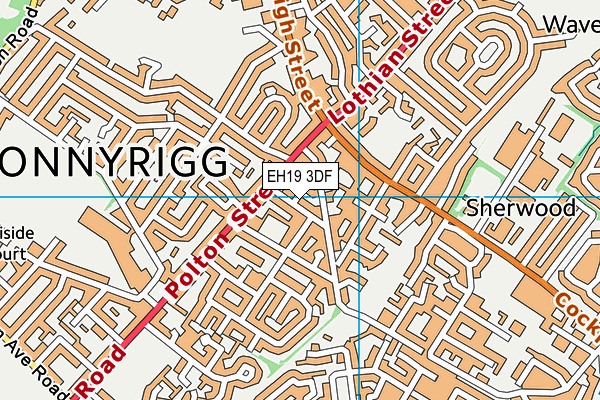 EH19 3DF map - OS VectorMap District (Ordnance Survey)