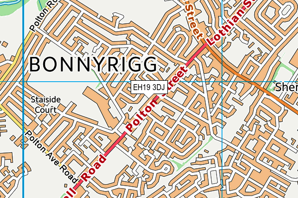EH19 3DJ map - OS VectorMap District (Ordnance Survey) EH19 3DJ map - OS VectorMap District (Ordnance Survey)