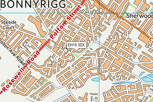 EH19 3DX map - OS VectorMap District (Ordnance Survey) EH19 3DX map - OS VectorMap District (Ordnance Survey)