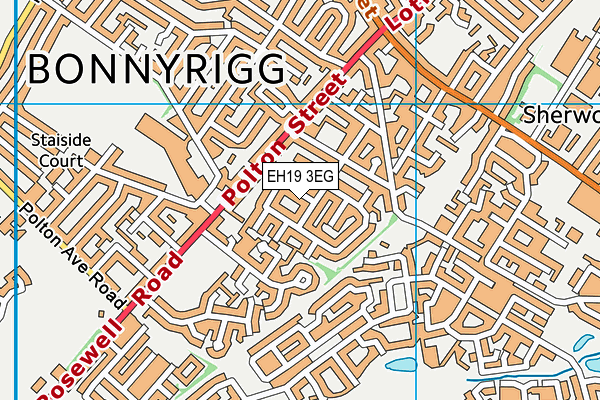 EH19 3EG map - OS VectorMap District (Ordnance Survey)