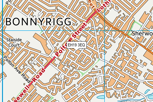EH19 3EQ map - OS VectorMap District (Ordnance Survey) EH19 3EQ map - OS VectorMap District (Ordnance Survey)