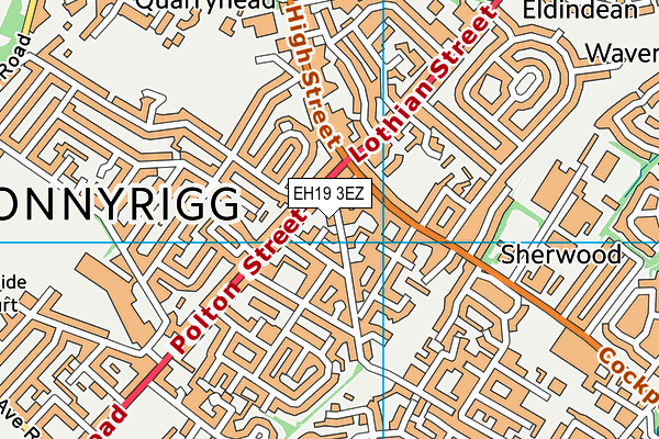 EH19 3EZ map - OS VectorMap District (Ordnance Survey) EH19 3EZ map - OS VectorMap District (Ordnance Survey)