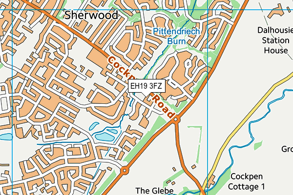 EH19 3FZ map - OS VectorMap District (Ordnance Survey) EH19 3FZ map - OS VectorMap District (Ordnance Survey)