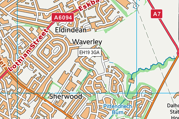 EH19 3GA map - OS VectorMap District (Ordnance Survey) EH19 3GA map - OS VectorMap District (Ordnance Survey)