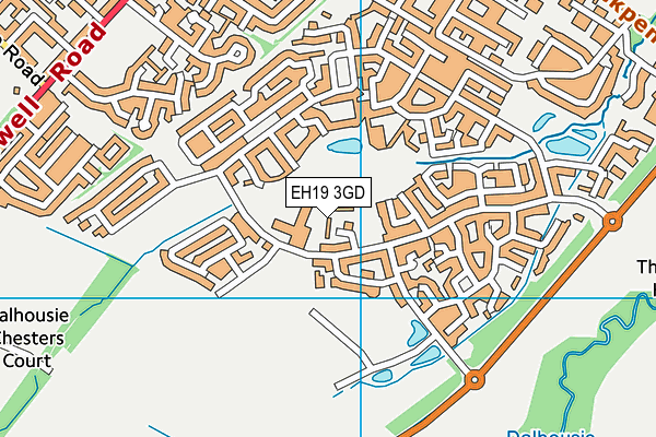 EH19 3GD map - OS VectorMap District (Ordnance Survey) EH19 3GD map - OS VectorMap District (Ordnance Survey)