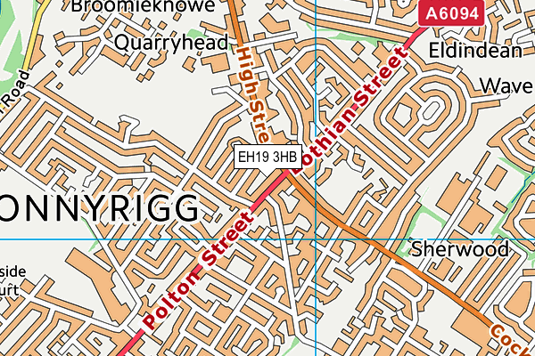 EH19 3HB map - OS VectorMap District (Ordnance Survey) EH19 3HB map - OS VectorMap District (Ordnance Survey)