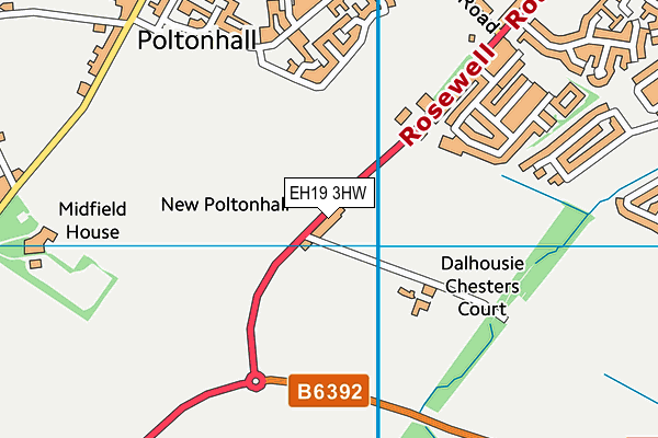 EH19 3HW map - OS VectorMap District (Ordnance Survey) EH19 3HW map - OS VectorMap District (Ordnance Survey)