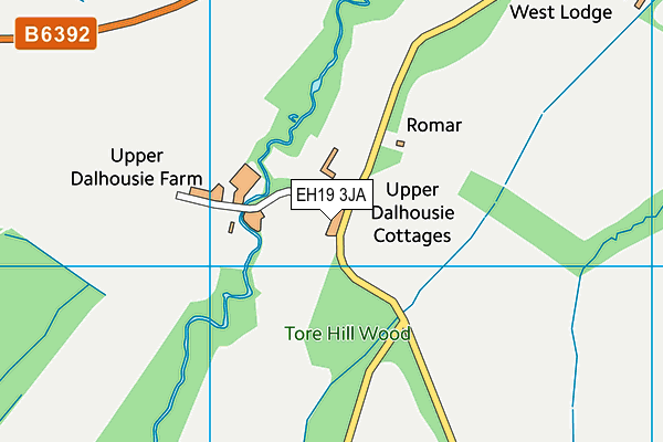 EH19 3JA map - OS VectorMap District (Ordnance Survey) EH19 3JA map - OS VectorMap District (Ordnance Survey)
