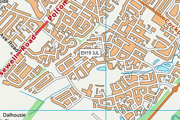 EH19 3JL map - OS VectorMap District (Ordnance Survey) EH19 3JL map - OS VectorMap District (Ordnance Survey)