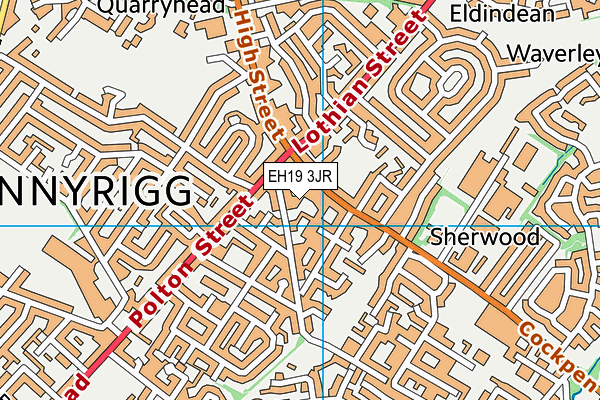 EH19 3JR map - OS VectorMap District (Ordnance Survey) EH19 3JR map - OS VectorMap District (Ordnance Survey)