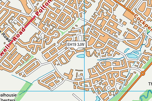EH19 3JW map - OS VectorMap District (Ordnance Survey) EH19 3JW map - OS VectorMap District (Ordnance Survey)