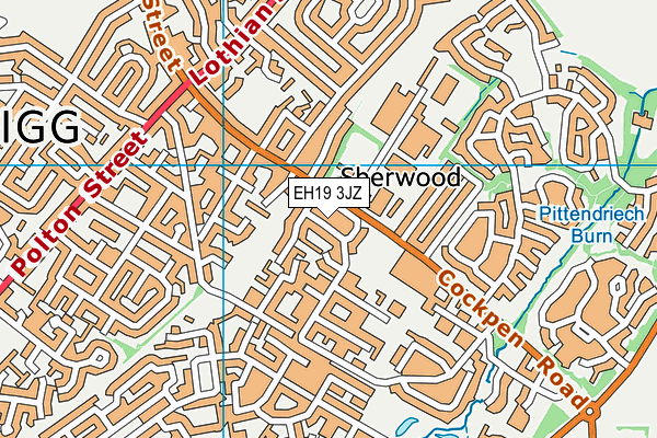 EH19 3JZ map - OS VectorMap District (Ordnance Survey) EH19 3JZ map - OS VectorMap District (Ordnance Survey)