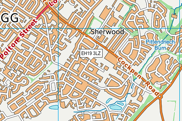 EH19 3LZ map - OS VectorMap District (Ordnance Survey) EH19 3LZ map - OS VectorMap District (Ordnance Survey)