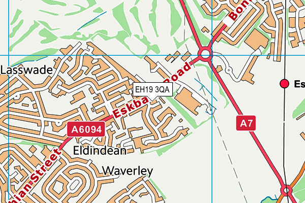 EH19 3QA map - OS VectorMap District (Ordnance Survey) EH19 3QA map - OS VectorMap District (Ordnance Survey)