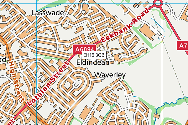 EH19 3QB map - OS VectorMap District (Ordnance Survey) EH19 3QB map - OS VectorMap District (Ordnance Survey)