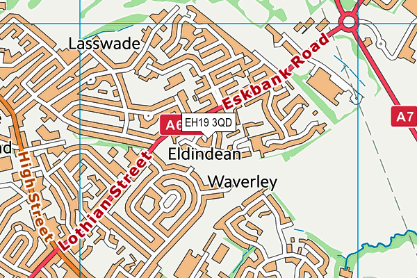 EH19 3QD map - OS VectorMap District (Ordnance Survey) EH19 3QD map - OS VectorMap District (Ordnance Survey)