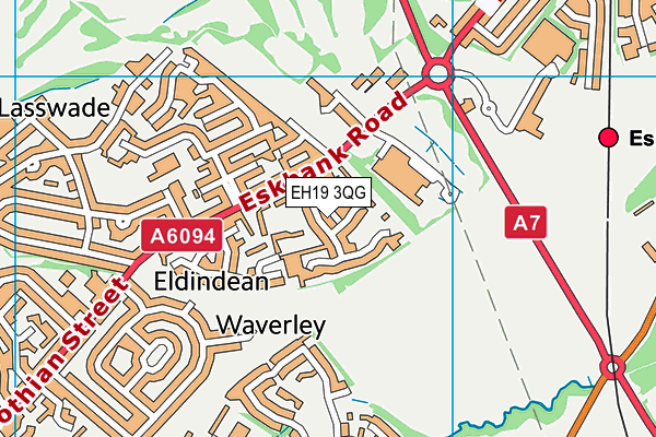 EH19 3QG map - OS VectorMap District (Ordnance Survey) EH19 3QG map - OS VectorMap District (Ordnance Survey)