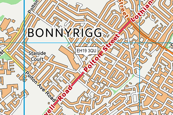 EH19 3QU map - OS VectorMap District (Ordnance Survey) EH19 3QU map - OS VectorMap District (Ordnance Survey)