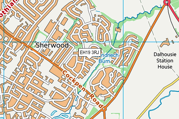 EH19 3RJ map - OS VectorMap District (Ordnance Survey) EH19 3RJ map - OS VectorMap District (Ordnance Survey)