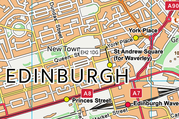 EH2 1DG map - OS VectorMap District (Ordnance Survey) EH2 1DG map - OS VectorMap District (Ordnance Survey)